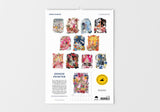 Calendar with floral designs on a white background