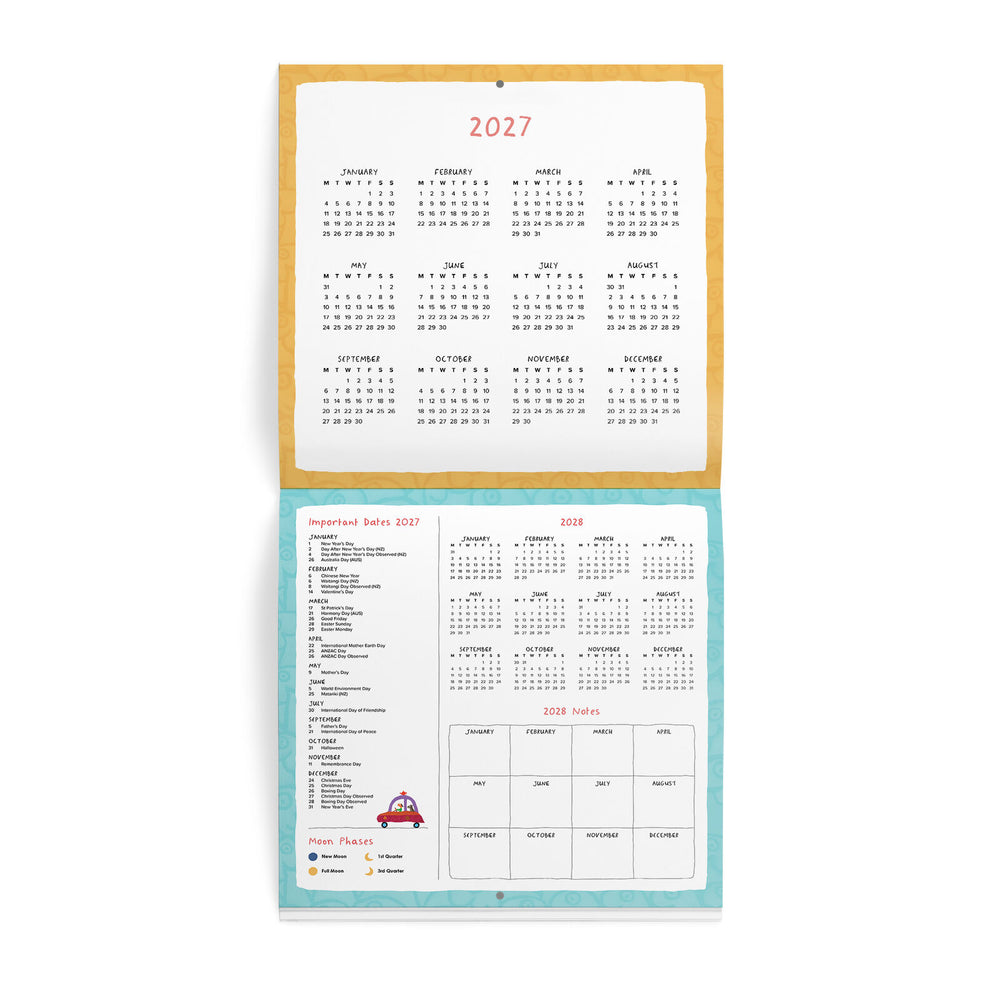 Leunig Calendar Back page with important dates
