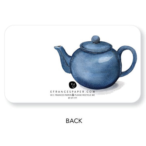 Blue Teapot from back of E Frances Little Notes Spot of Tea