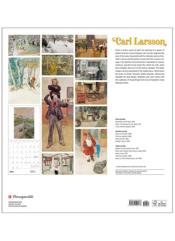 Carl Larsson Wall Calendar 2025 - back