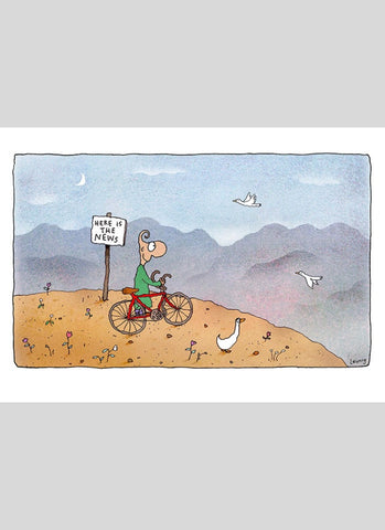 Leunig cartoon card - Here is the News