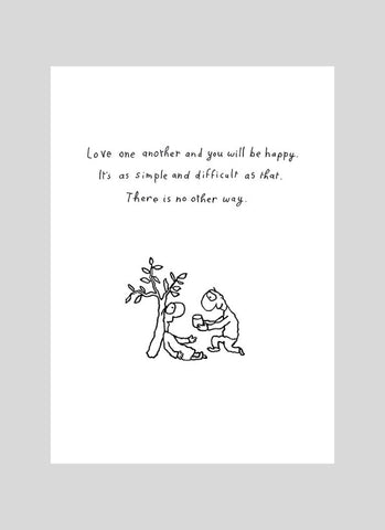 Leunig cartoon card - Love One Another