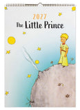 2027 The Little Prince calendar with illustration of a boy on a rock with a starry sky.
