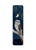 Bookmark with an owl design on a dark blue background