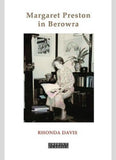 Book cover of 'Margaret Preston in Berowra' by Rhonda Davis with a black and white photo of a woman sitting.