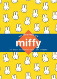 Packaging of wrapping paper and gift stickers with miffy character on a yellow background