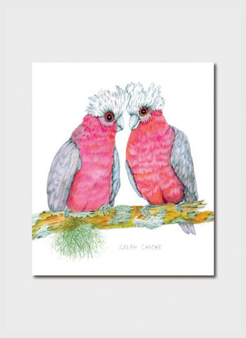 Minky Grant art card - Galah Chicks