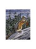 Calendar cover with a chipmunk illustration and 'Molly Hashimoto Wildlife' text on a white background