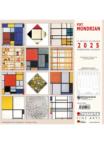 Piet Mondrian Wall Calendar 2025 - back