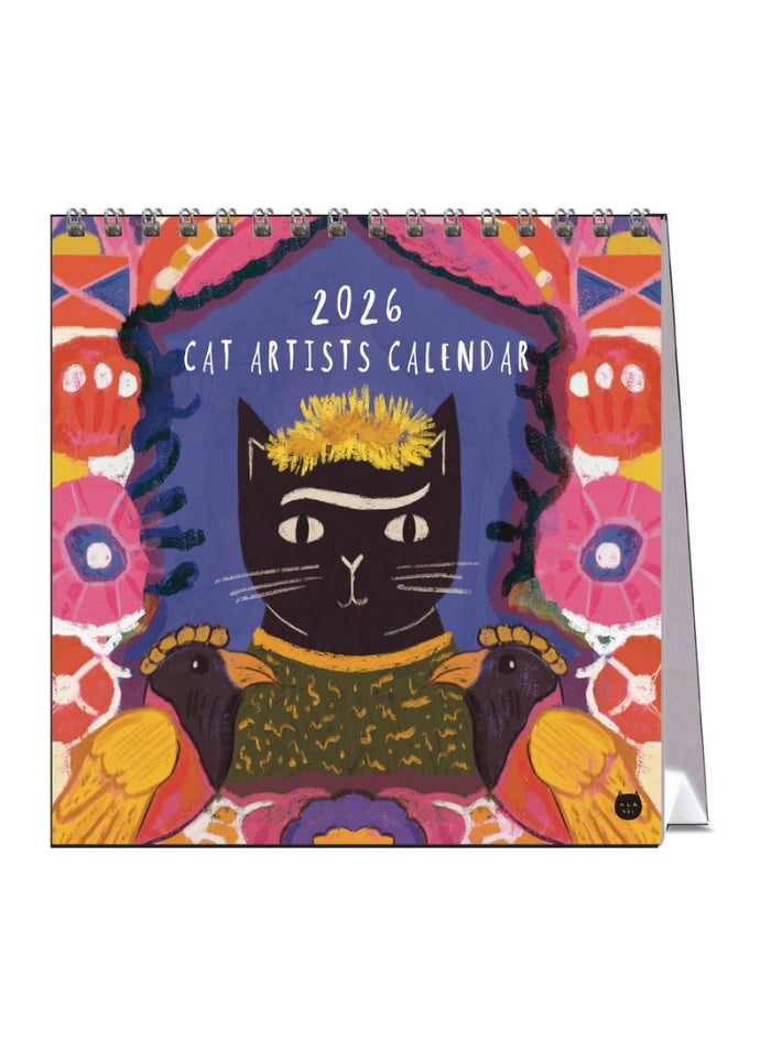 2026 Cat Artists Calendar with a colorful design on a white background