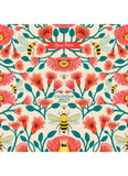 Floral patterned calendar with bees and the brand name 'Tina Pace' on a white background.