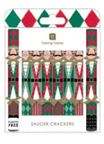 Mini Saucer crackers. Green and red Nutcracker