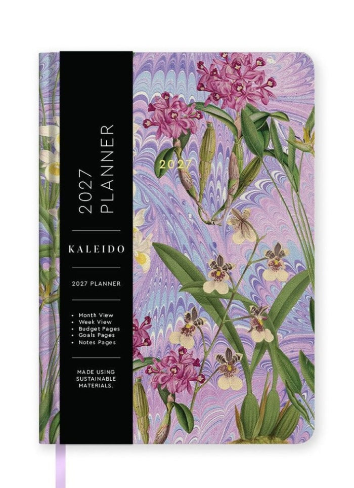 2027 Kaleido planner with floral design on a white background