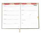Floral-themed planner with a weekly layout for August