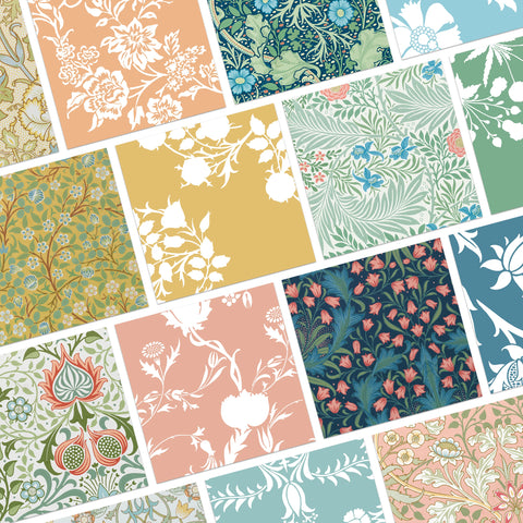 Collage of various floral patterns in different colors