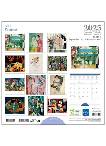 Pablo Picasso Wall Calendar 2025 - back