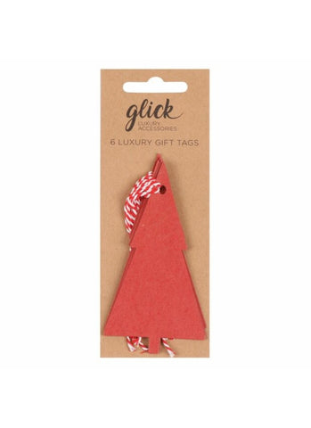 Red Christmas Tree Gift Tags (Pack of 6)