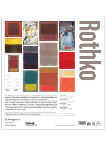 Rothko Wall Calendar 2025 - back