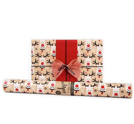 Rudolph Kraft wrapping paper in a 5m roll.