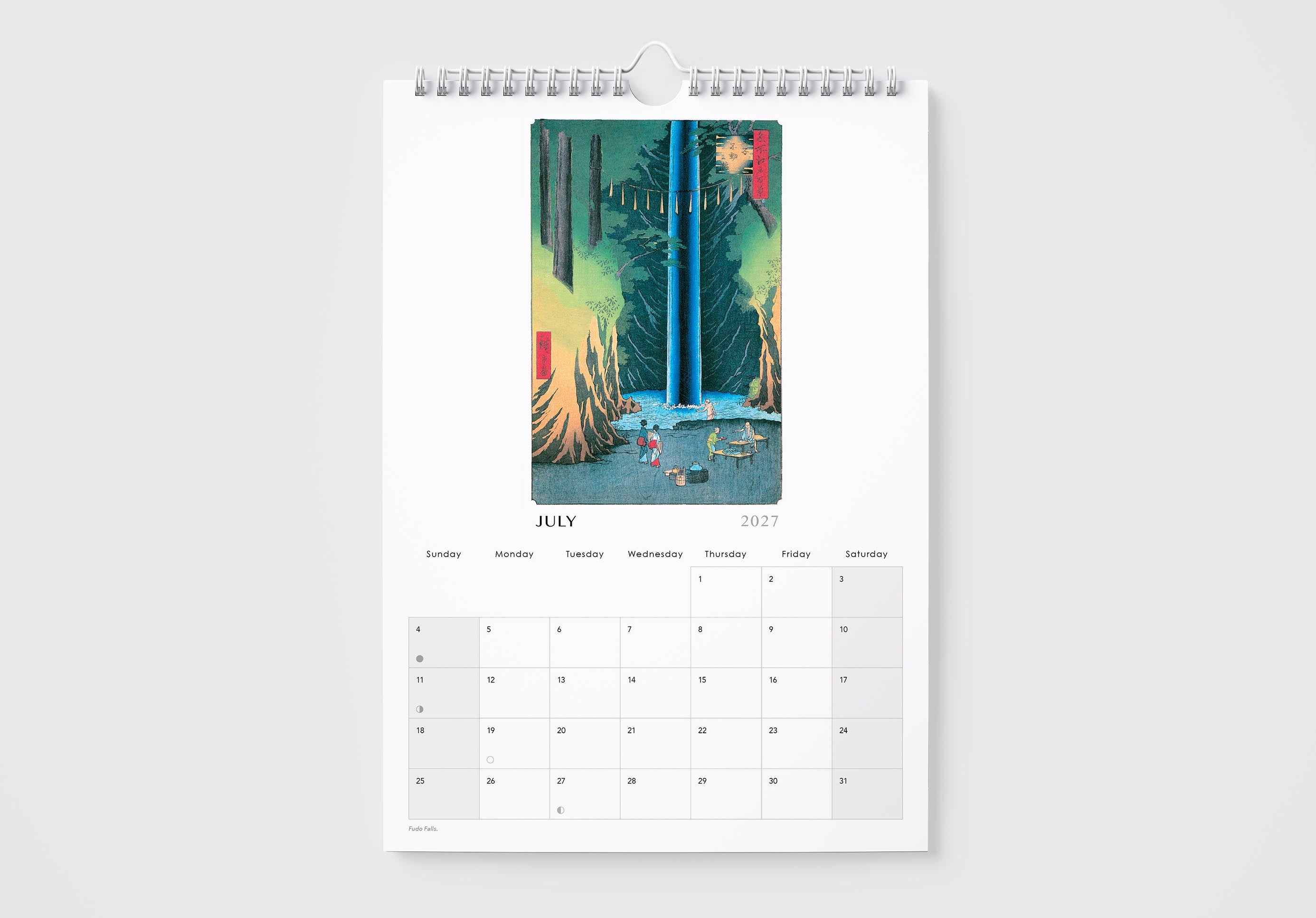 Calendar with a forest illustration on a white background