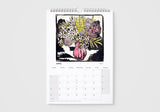 Calendar page for April with a floral design on a white background