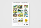 Calendar with illustrations of animals on a white background
