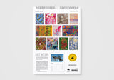 Calendar with First Nations art on a white background