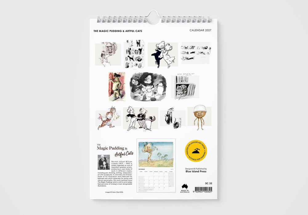 Calendar with illustrations of cats on a white background