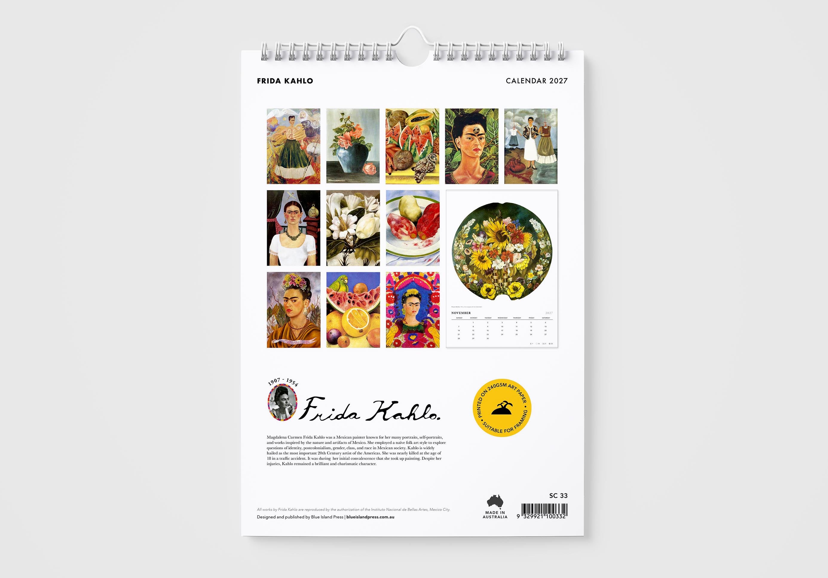 Frida Kahlo Wall Calendar 2027 - Format 2