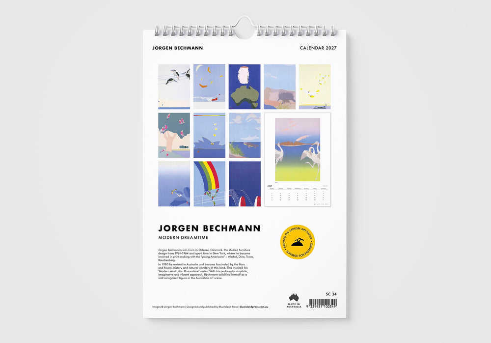 Calendar with illustrations and text on a white background