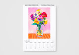 Calendar with a floral design on a white background