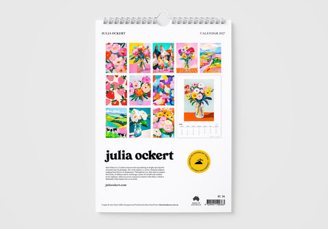 Calendar with colorful illustrations on a white background