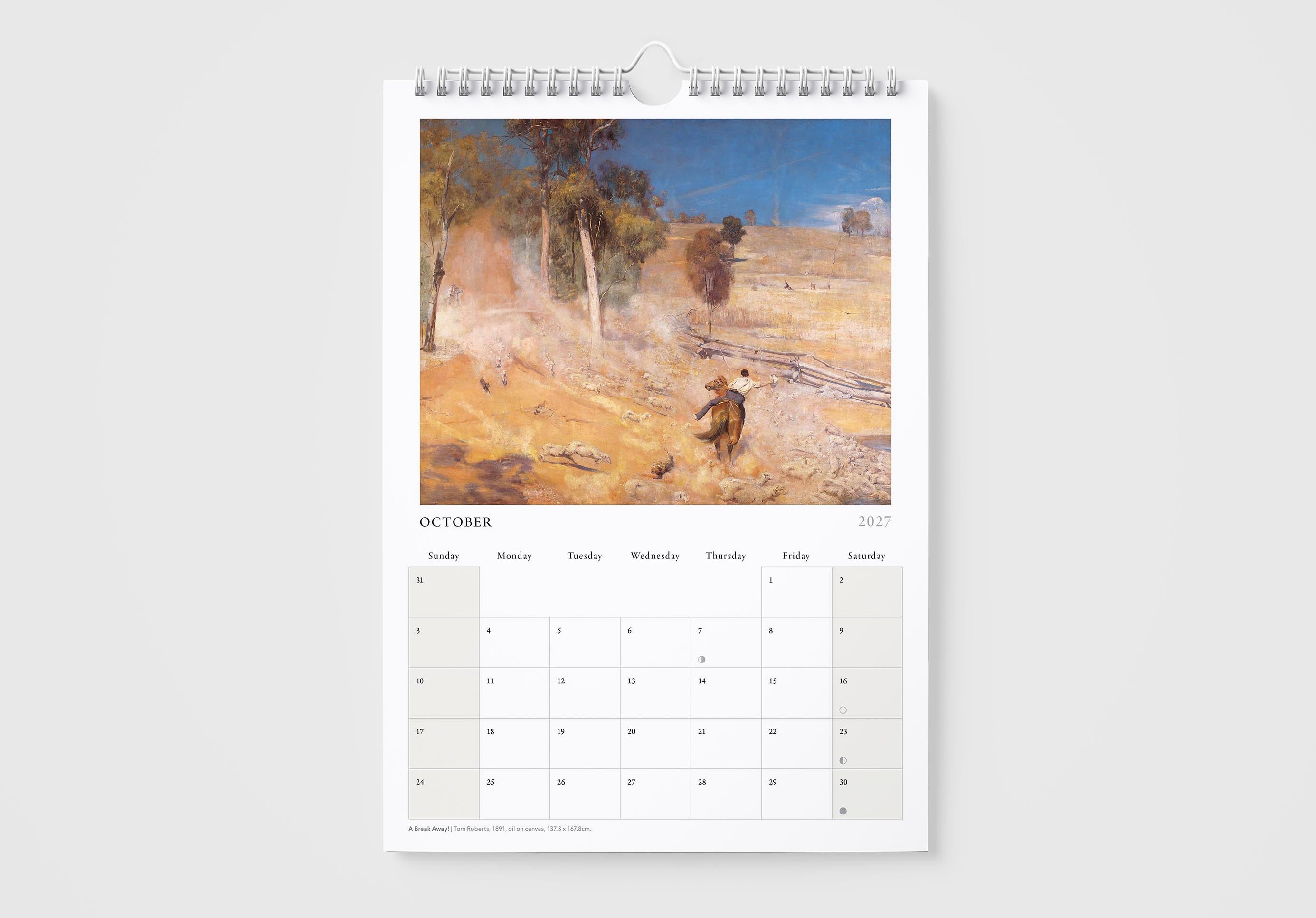 Calendar with a painting of a landscape on the cover