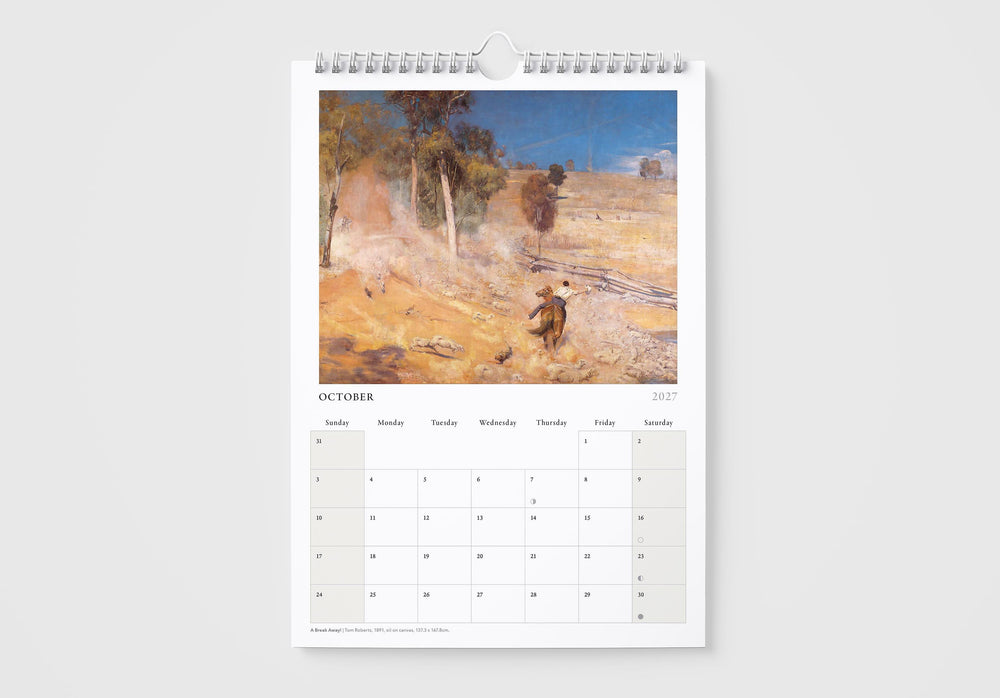 Calendar with a painting of a landscape on the cover