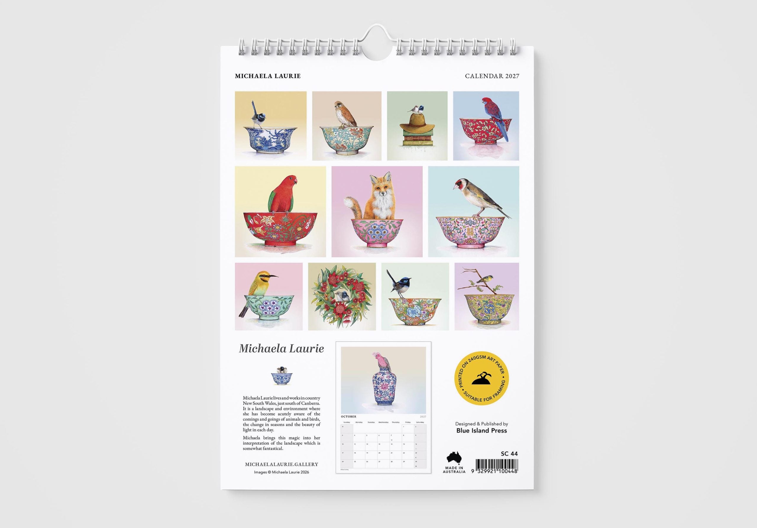 Back cover of calendar showing images fro each month.