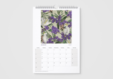 Floral patterned calendar on a white background