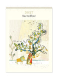2027 Sacredbee calendar with artistic design of a tree and figures.