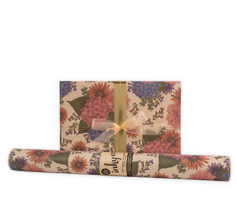 Wrapping Paper Roll - Hydrangea Posy Kraft
