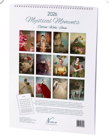 2026 'Mystical Moments' calendar by Catrin Welz-Stein with artistic images on a white background.