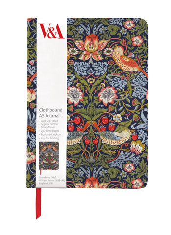 Museums & Galleries Lined A5 Clothbound Journal - Strawberry Thief