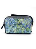 Patterned bag with black border on a white background
