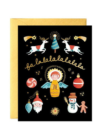 Joo Joo Paper Christmas Card - Fa La La La La