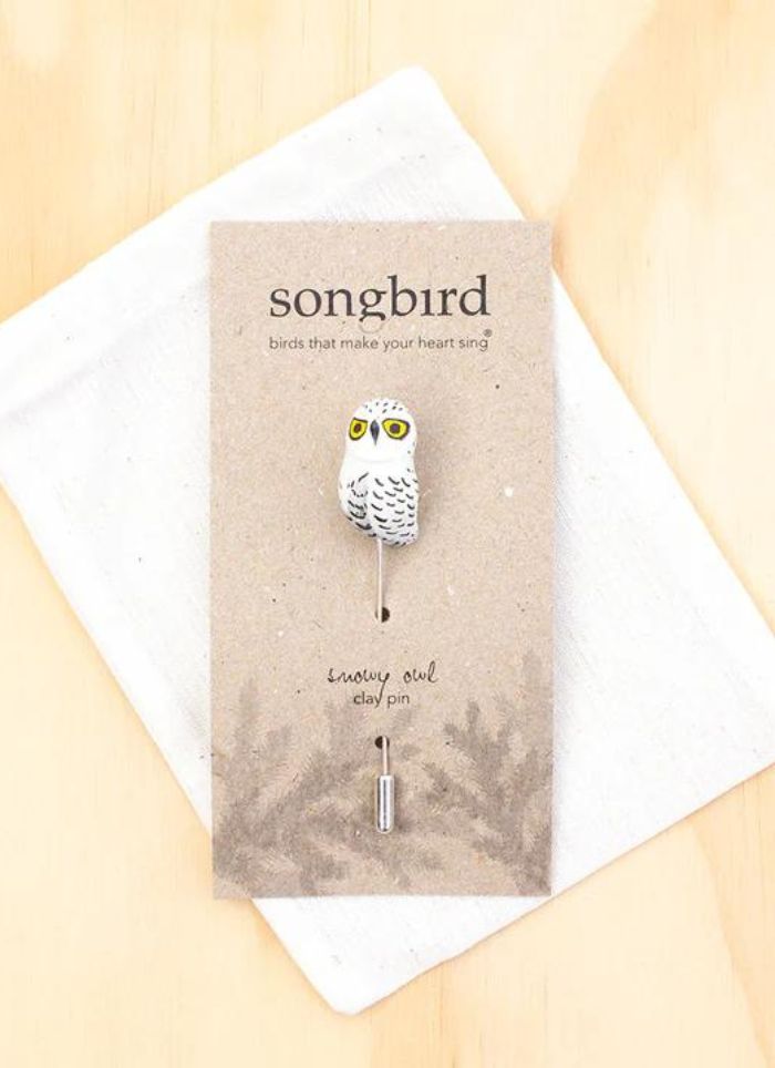 Songbird Lapel Pin - Snowy Owl