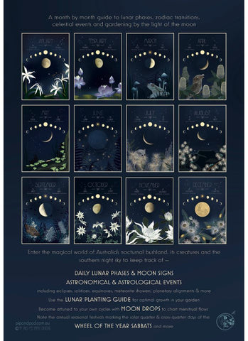 Pip and Pod Moon Calendar 2025 - back cover