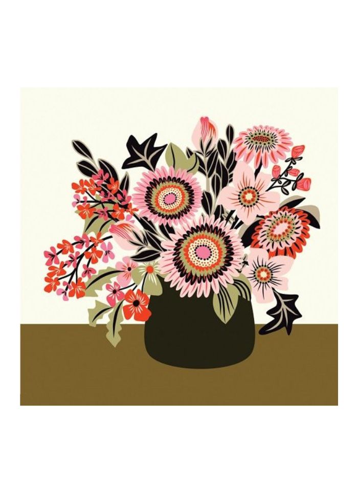 Kirsten Katz art card - Fall Flowers