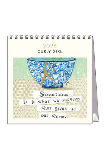 Curly Girl Desk Calendar 2026