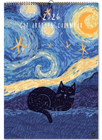 Niaski - Cat Artists Large Wall Calendar 2026
