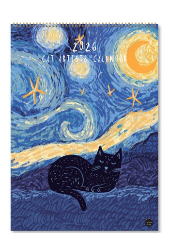 Niaski - Cat Artists Medium Wall Calendar 2026