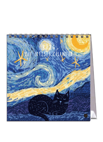 Niaski - Cat Artists Desk Calendar 2026