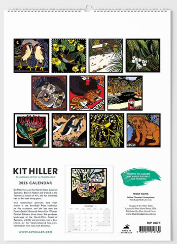 Kit Hiller Large Wall Calendar 2026 (Format One) - back